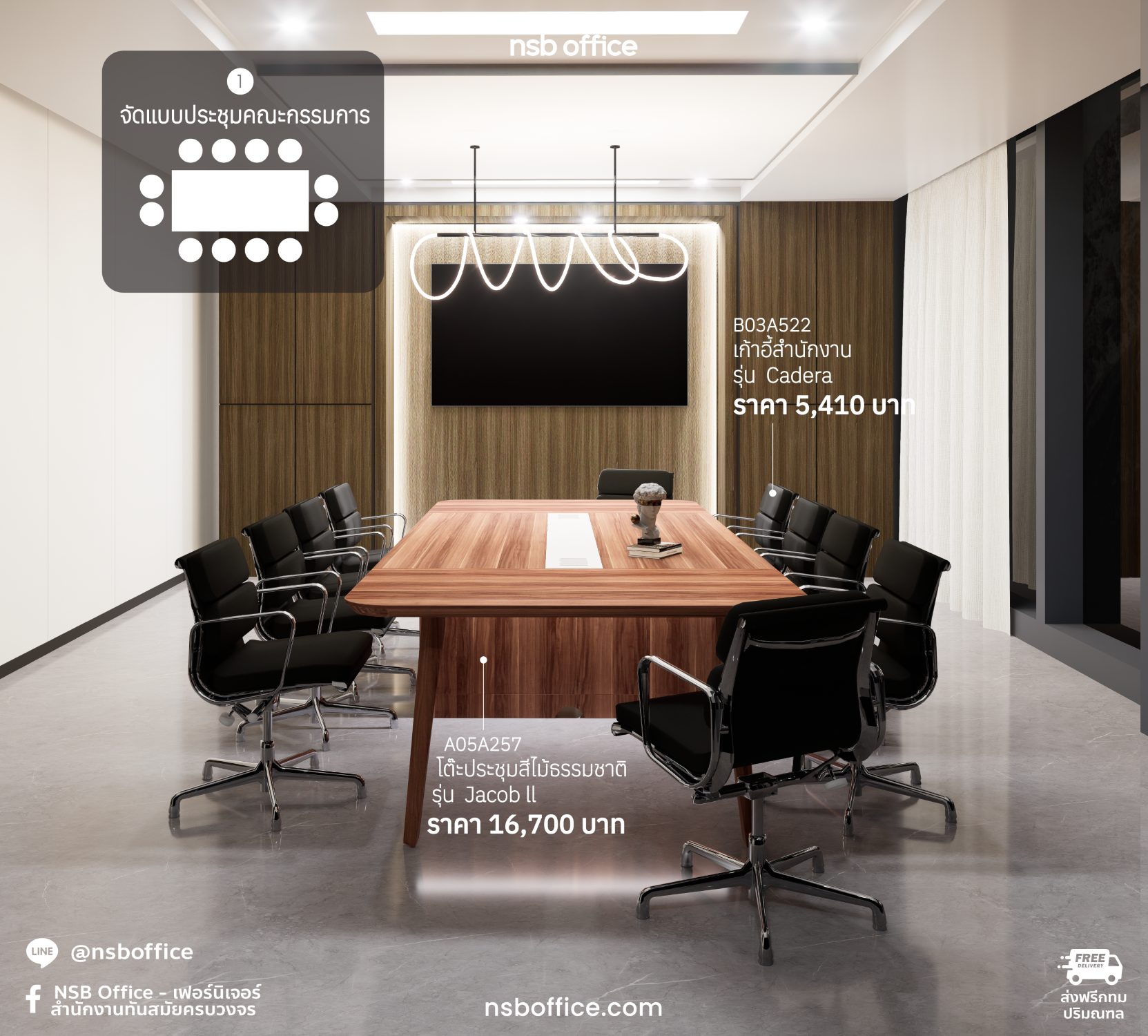 การจัดแบบประชุมคณะกรรมการ (Boardroom)